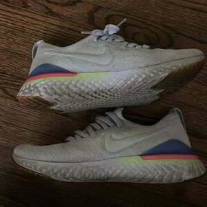 Nike blue react running shoe